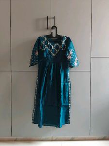 Beautiful Embroidered Teal Kurta