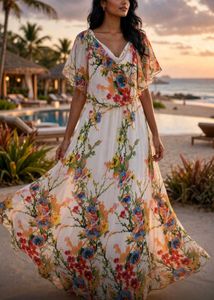Floral Printed Chiffon Dress