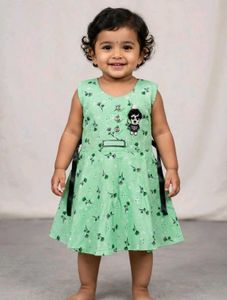 Cute Green Floral Print Dress