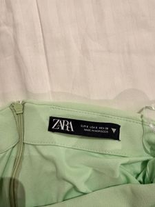 Mint Green Drawstring Mini Skirt