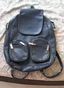 🎒 Chic Blue rFaux Leather Backpack