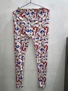 Ultra Soft White Printed Leggings