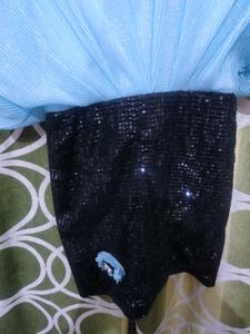 Sparkling Blue &amp; Black Party Gown