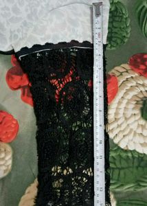 Stylish Black &amp; light cream Lace Kurta