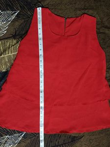 Chic Red Layered Sleeveless Top