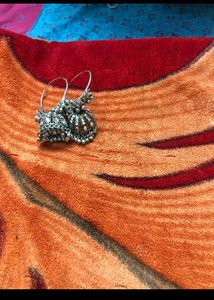 Oxidised Precious Jhumka Set