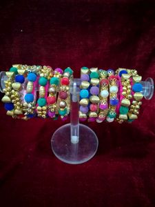 Colorful Beaded thread Bangles Set