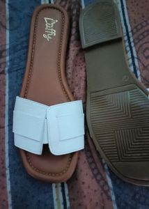 White Bow Flat Sandals