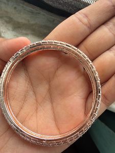 Elegant CZ Rosegold Bangle Set— 4pcs