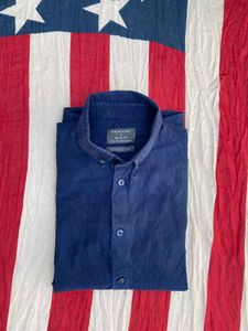 PRIMARK Blue Corduroy Long Sleeve Shirt