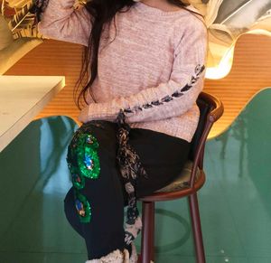 Cute Pink Lace-Up Sleeve Sweater