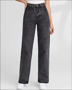 Washed Black straight Leg Jeans