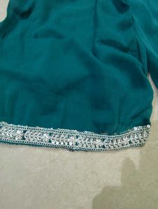 Beautiful Teal Kurta Sharara Set