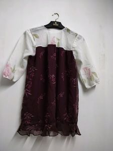 Pink And Purple Floral Top For Girls