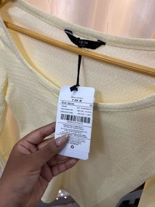 butter yellow Long Sleeve Henley Top