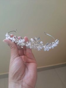 Elegant Pearl &amp; Crystal Tiara