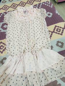 Very Pretty Unused Partywear Polka Dots Long Top