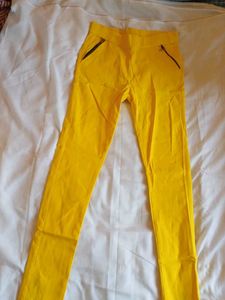 Bright Yellow Slim Fit Pants