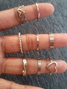 Assorted Silver Tone Rings