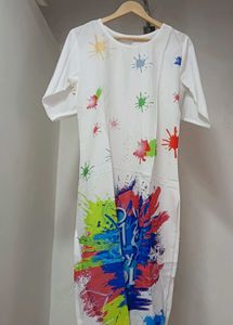 Holi White Printed Kurta ( size M )