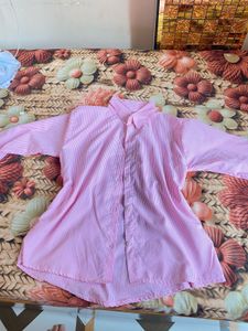 Pink Striped Button-Up Shirt