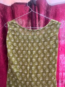 Stylish Olive Green Printed Kurta