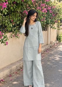 Grey Kurta Set with Pants
