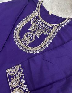 Elegant Purple Kurta Set with Embroidery