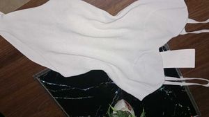White waist snatch bodysuit with deep back