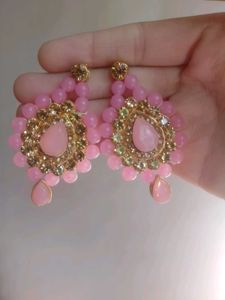 pack of 2 Pink Beaded Kundan Necklace Set