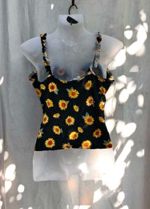 131110. Sunflower Print Camisole Top