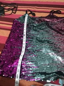 Multicolour Party Wear Sequence Crop Top 34 Bust