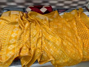 Vibrant Yellow Silk Saree
