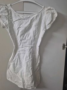 White Lace-Up Dress
