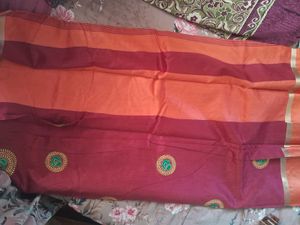 Elegant Embroidered Silk Saree