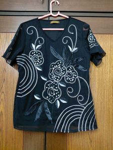 Stylish Black Embellished Tunic