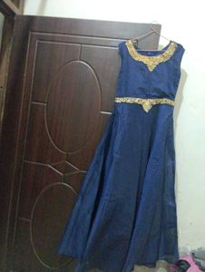 Elegant Navy Blue Embellished Gown