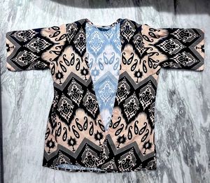 Printed Ikat Shrug for Women