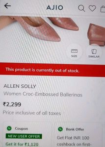 Allen Solly Chic Pink Croc Embossed Flats