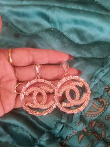 Sparkling CC Hoop Earrings