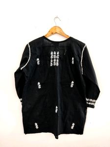 Ada Black Threads Embroidered Tunic ( Women )