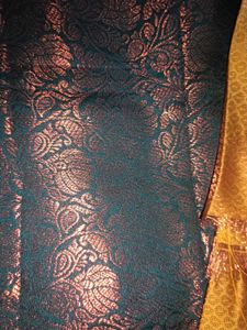 Elegant Dark Green Saree with Gold Border