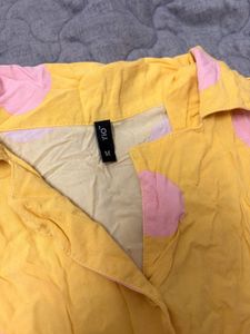 Yellow Polka Dot Button-Up Shirt