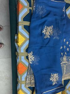 Beautiful Blue Ombre Embroidered Kurta set