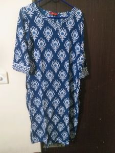 Blue Cotton Blend Kurti ..