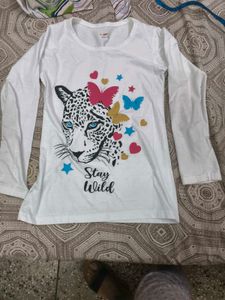 Cute Leopard Print T-Shirt for 8-9; years girl
