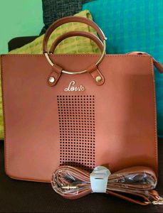 Lavie Brown Tote Bag with Handles
