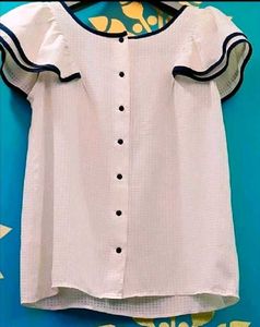 Chic White Ruffle Sleeve Top