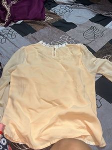 Chic Lace Detail Cream Blouse