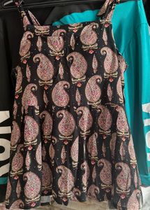 Black Paisley Print Kurta